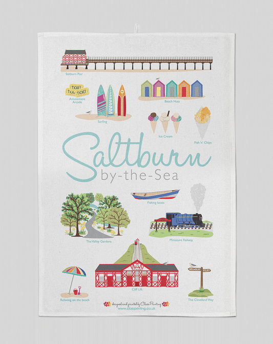 Saltburn by the sea tea towel